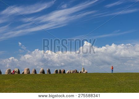 Ales Stenar - A Megalithic Monument In Scania In Southern Sweden.