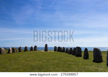 Ales Stenar - A Megalithic Monument In Scania In Southern Sweden.