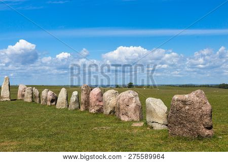 Ales Stenar - A Megalithic Monument In Scania In Southern Sweden.