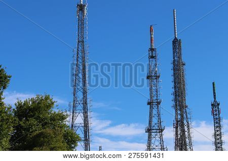 Cell Site And Base Transceiver Station In Camlica Hill, Istanbul.