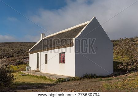 Matjiesrivier, South Africa, August 27, 2018: An Historic House With Reed Roof At Matjiesrivier In T