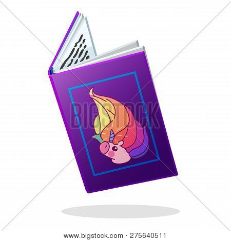 Vector Cartoon Open Book Fairy Tale Story