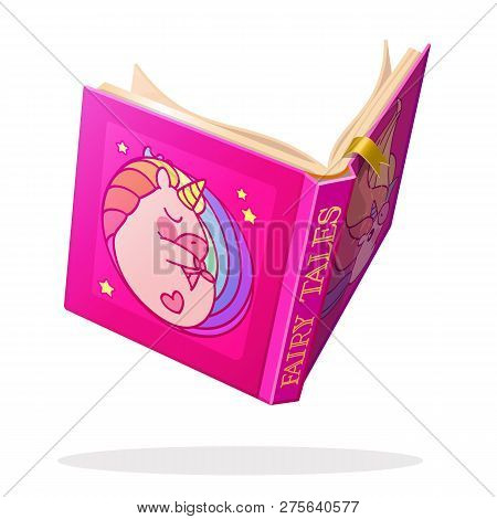 Vector Cartoon Open Book Fairy Tale Story