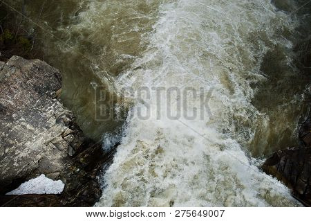 Incredible And Stormy Prut River At Carpathian Mountains, Jaremcze Resort, Ukraine, Europe.