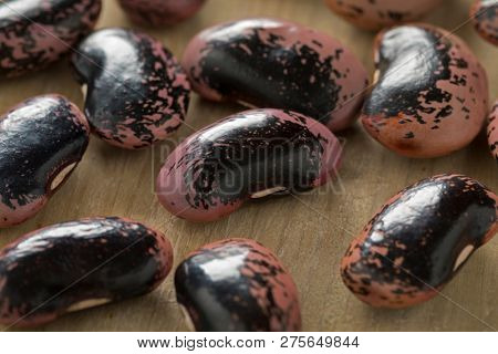 Large scarlet runner beans close up  