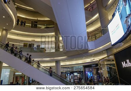 Bangkok, Thailand - Sep 16, 2018. People At Mbk Shopping Mall. Bangkok Is The Commercial Center Of T