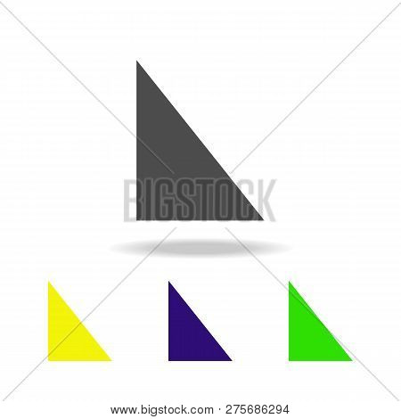 Right Triangle Colored Icons. Elements Of Geometric Figure Colored Icons. Can Be Used For Web, Logo,