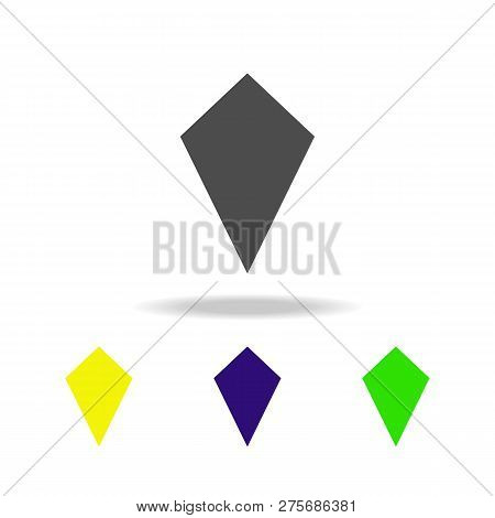 Deltoid Colored Icons. Elements Of Geometric Figure Colored Icons. Can Be Used For Web, Logo, Mobile