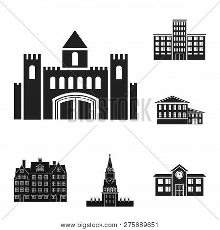 Vector Design Of Building And City Symbol. Set Of Building And Business Stock Vector Illustration.