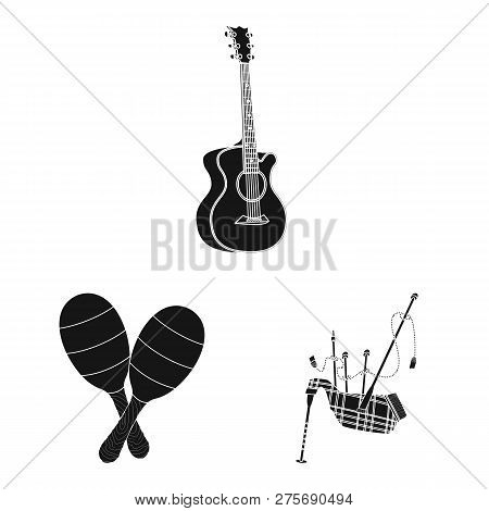 Vector Design Of Music And Tune Symbol. Set Of Music And Tool Stock Vector Illustration.