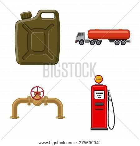 Vector Design Of Oil And Gas Logo. Collection Of Oil And Petrol Vector Icon For Stock.