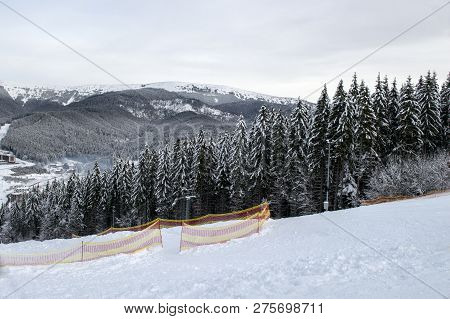 Bukovel Ski Resort In December, The Theme Of Mountain Sports, Skiing, Bukovel, Carpathians, Ukraine