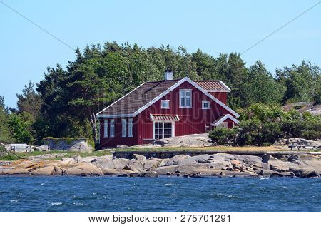 Marina of the Norwegian fishing town Hvaler . June 19,2018. Hvaler,Norway