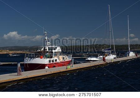 Marina of the Norwegian fishing town Hvaler . June 19,2018. Hvaler,Norway