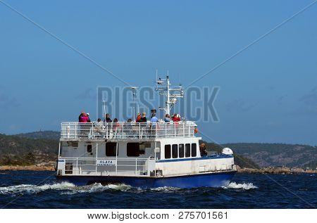 Marina of the Norwegian fishing town Hvaler . June 19,2018. Hvaler,Norway