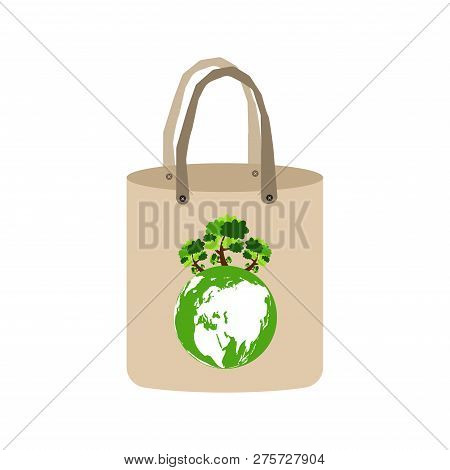 Ecology Concept,eco-friendly Fabric Bag Ideas.vector Illustration