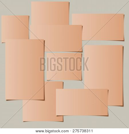 Brown Paper Cheet Or Note Paper Stack On Background.