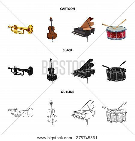 Vector Illustration Of Music And Tune Logo. Collection Of Music And Tool Stock Vector Illustration.