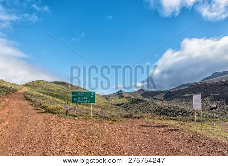 Cederberg, South Africa, August 27, 2018: A Junction On The Road Between Matjiesrivier And Wuppertha