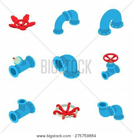 Tubular Icons Set. Isometric Set Of 9 Tubular Icons For Web Isolated On White Background
