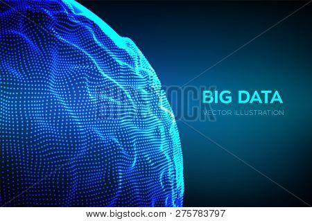Abstract Bigdata Science Background. Sphere Grid Wave. Big Data Innovation Technology. Blockchain Ne