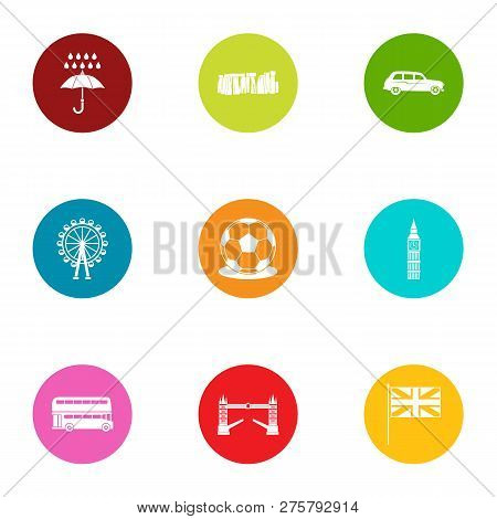 Foggy Albion Icons Set. Flat Set Of 9 Foggy Albion Icons For Web Isolated On White Background