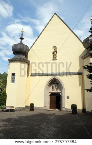 RETZBACH, GERMANY - JULY 04, 2018: Maria im Grunen Tal is a pilgrimage church in Retzbach in the Bavarian district of Main-Spessart, Germany