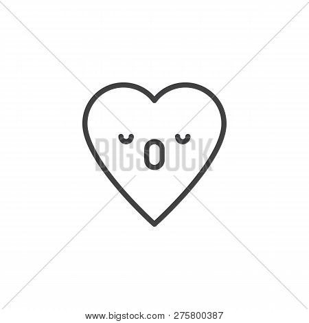 Sleeping Face Emoticon Outline Icon. Linear Style Sign For Mobile Concept And Web Design. Dormant He