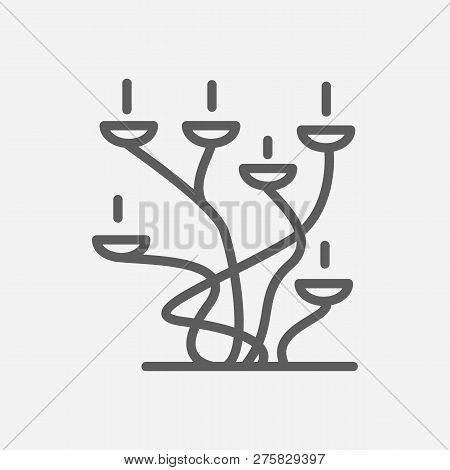Candelabrum Icon Line Symbol. Isolated  Illustration Of Candelabrum Icon Sign Concept For Your Web S