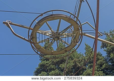 Poma Ski Equipment On Hurrican Ridge In Olympic National Park In Washington