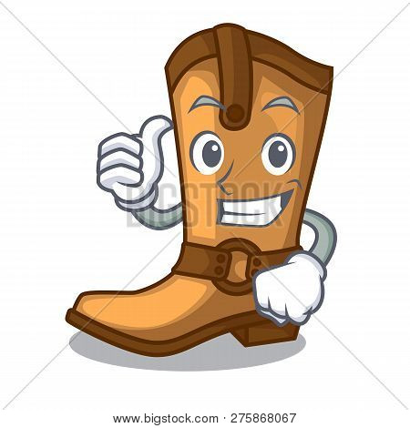 Thumbs Up Cowboy Boots Isolated In The Mascot