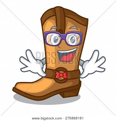 Geek Cowboy Boots Isolated In The Mascot