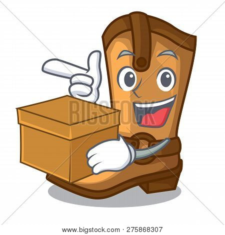With Box Cowboy Boots Isolated In The Mascot