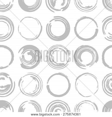 Abstract Seamless Spotted Pattern. Ink Illustration. Grunge Stained Elements. Stock Vector.