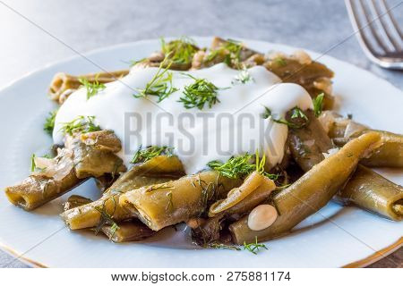 Turkish Food Broad Beans With Yogurt, Dill And Olive Oil / Zeytinyagli Bakla.
