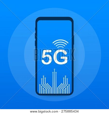 5g Network Wireless Systems And Internet. Communication Network. Vector Stock Illustration.