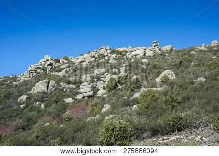 Granite Formations In Guadarrama Mountains (madrid, Spain) Near The La Maliciosa Reservoir.