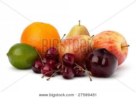 Fruit verscheidenheid geïsoleerd op witte achtergrond
