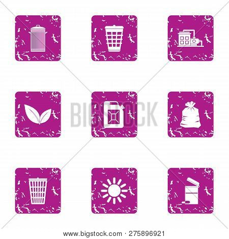 Sump Icons Set. Grunge Set Of 9 Sump Icons For Web Isolated On White Background