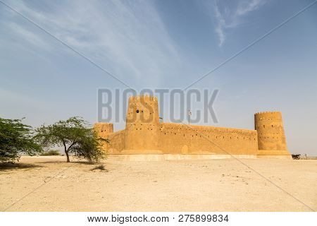 Al Zubara Fort, Az Zubarah, Historic Qatari Military Fortress Built From Coral Rock And Limestone An