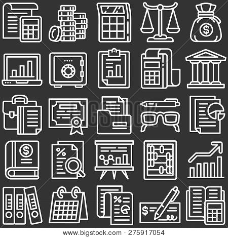 Chemistry Icon Set. Outline Set Of Chemistry Icons For Web Design Isolated On Gray Background