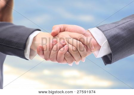 Business handshake personnes