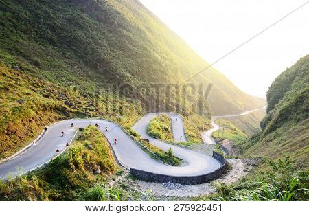 Amazing Mountain Pass Road Called Nine Ramps Or Doc Chin Khoanh In Vietnamese Near Dong Van Karst Ge