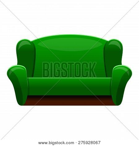 Retro Green Sofa Icon. Cartoon Of Retro Green Sofa Icon For Web Design Isolated On White Background
