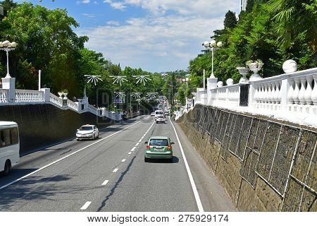 Sochi, Russia - June 2 2018. Kurortny Prospect - Part Of The A-147 Highway