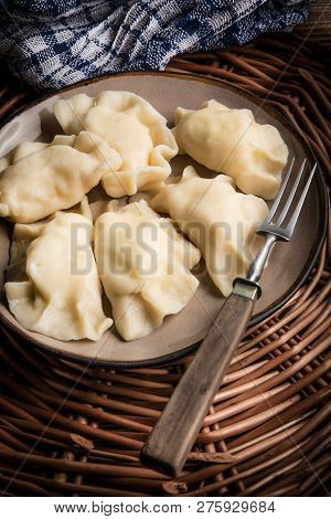Homemade Dumplings With Cheese.