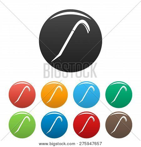 Nail Puller Icons Set 9 Color Isolated On White For Any Design