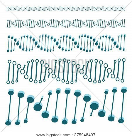 Human Dna Chain Or Genome Helix Molecule Seamless Lines