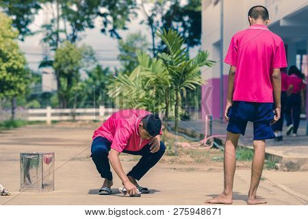 Kanchanaburi Thailand - September 20 :  Unidentified Students He