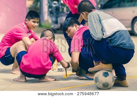 Kanchanaburi Thailand - September 20 :  Unidentified Students He